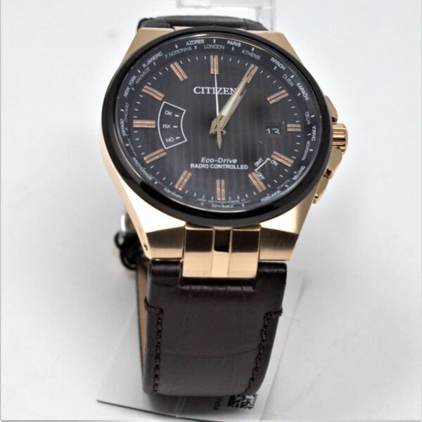 Citizen Eco-Drive World Perpetual A-T Brown Leather Strap Watch CB0168-08E