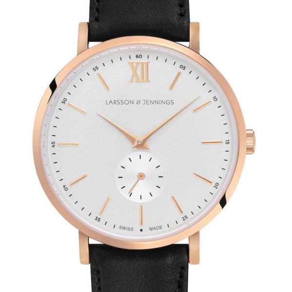 LARSSON AND JENNINGS JURA LEATHER 38MM ROSE GOLD WATCH