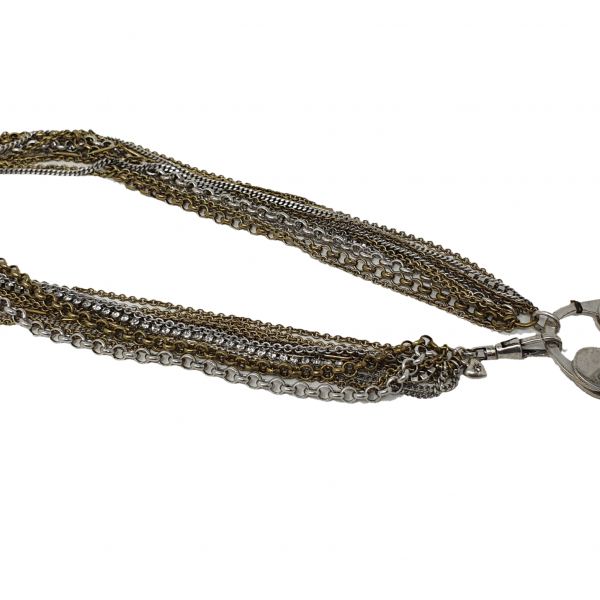 Fossil Ladies' Mixed Ion Plating Brass Necklace with Clear Crystals