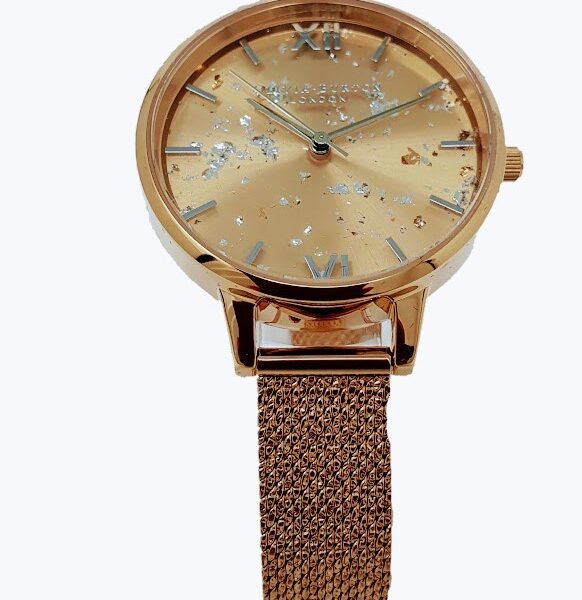 Olivia Burton Womens Celestial Mesh Bracelet Strap Watch, Rose Gold OB16GD12