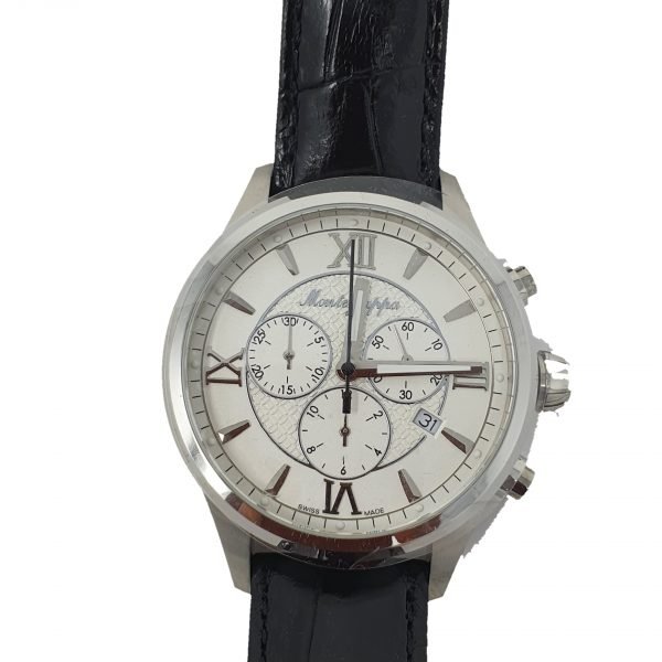 Mens Montegrappa Fortuna Chronograph Quartz watch, Silver, 42mm. IDFOWCLJ