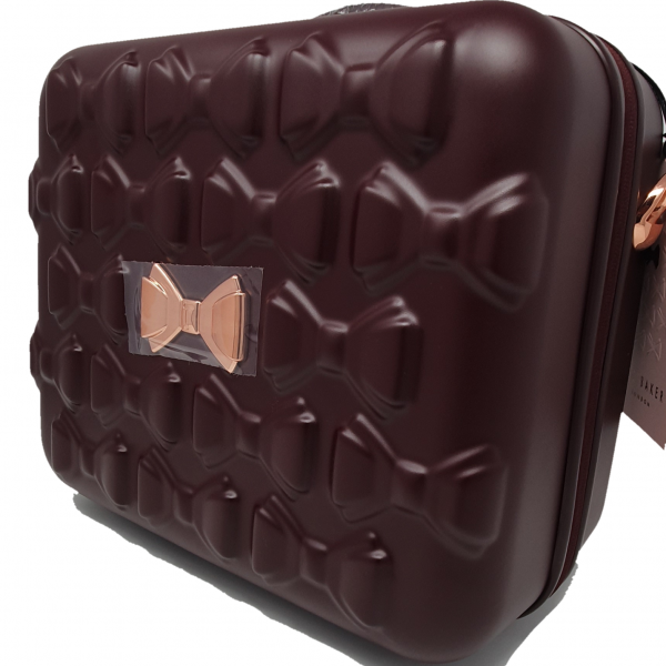 Ted Baker EVLINA Bow detail vanity case, Maroon