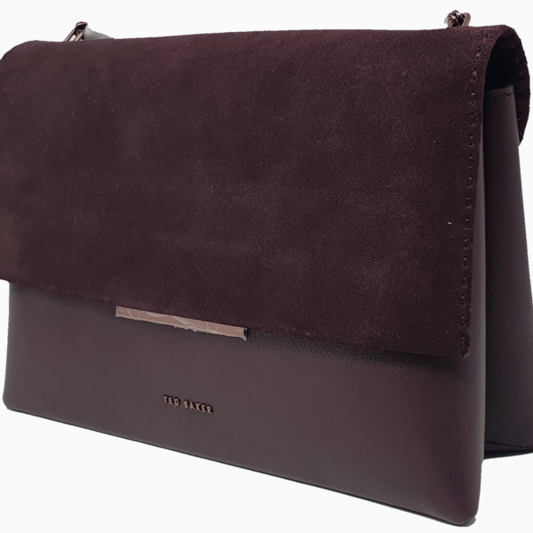 Ted Baker Women's Rhetaa Suede Flap Shoulder Bag Oxblood