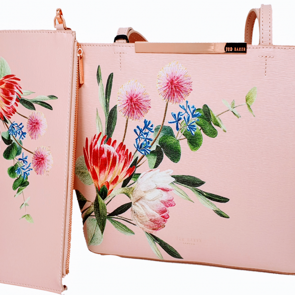 TED BAKER Abiiey Flourish Mini Bark Shopper Dusky Pink