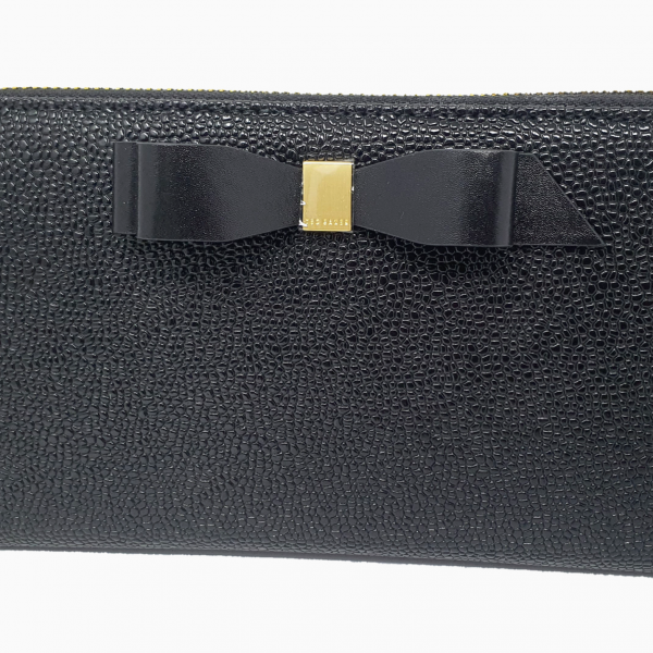 Ted Baker Women's Aine Bow Zip Around Black Matinee Purse