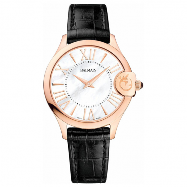 Balmain Balmainia Black and Rose Gold Tone Ladies Arabesques Watch B39793282