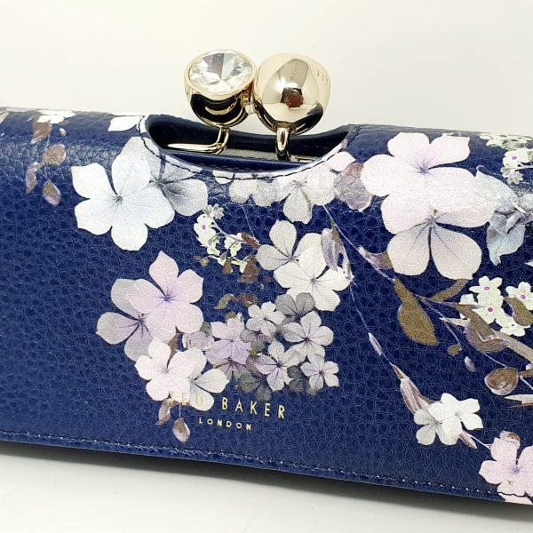 Ted Baker Queenie Pergola Leather Navy Bobble Matinee Purse