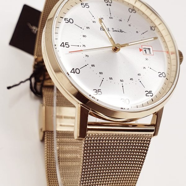 Paul Smith P10130 Gauge Mesh Watch In Gold 41mm