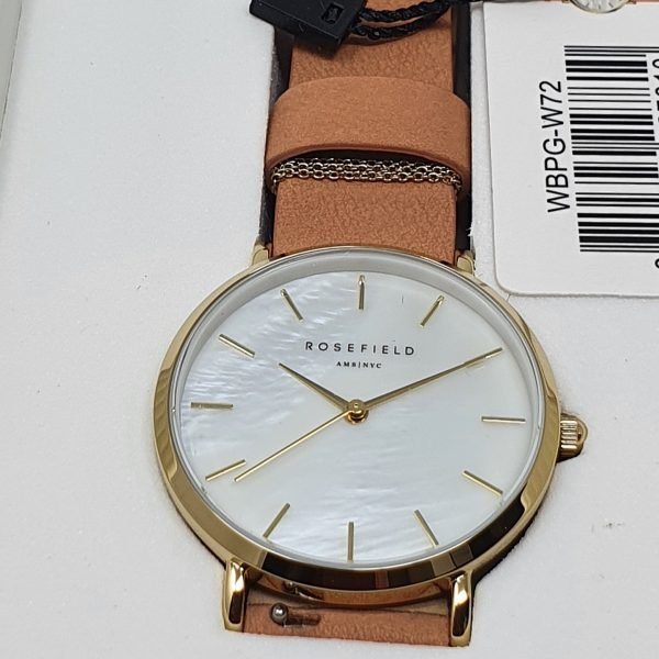 ROSEFIELD WBPG-W72 Women's The West Village Leather Strap Watch