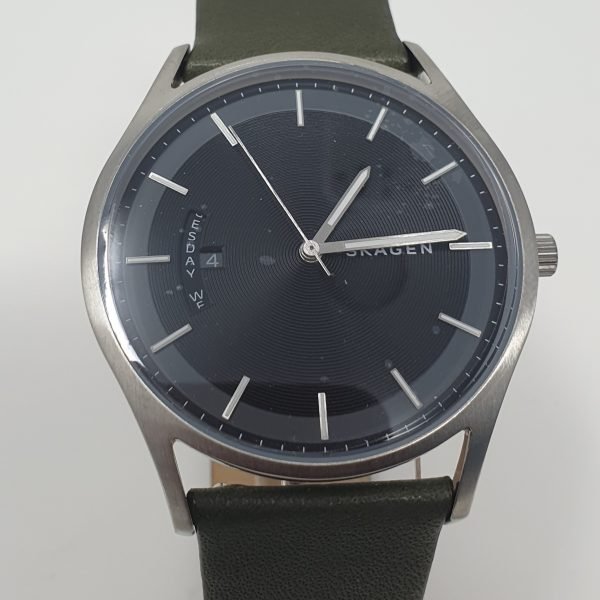 Skagen SKW6394 Women's Dark Moss Green Leather Strap Holst Watch