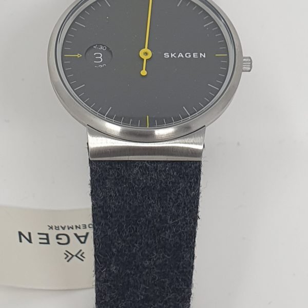 Skagen Men's SKW6199 Ancher Mono Black Leather Watch