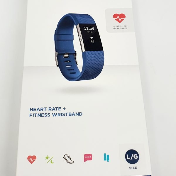 Fitbit Charge 2 Heart Rate + and Fitness Wristband Large, Blue