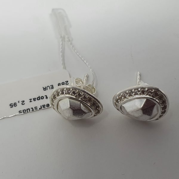 BASTIAN INVERUN Sterling Silver White Topaz Stud Earrings