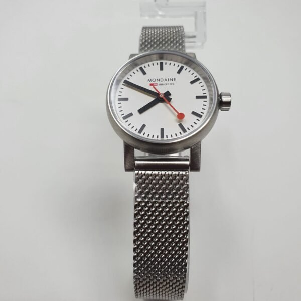 Mondaine MSE.26110.SM Unisex Evo 2 Mesh Bracelet Strap Watch, Silver/White