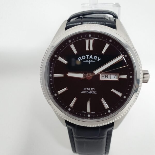 Rotary Henley Men's Black Leather Strap Watch GS05380/04