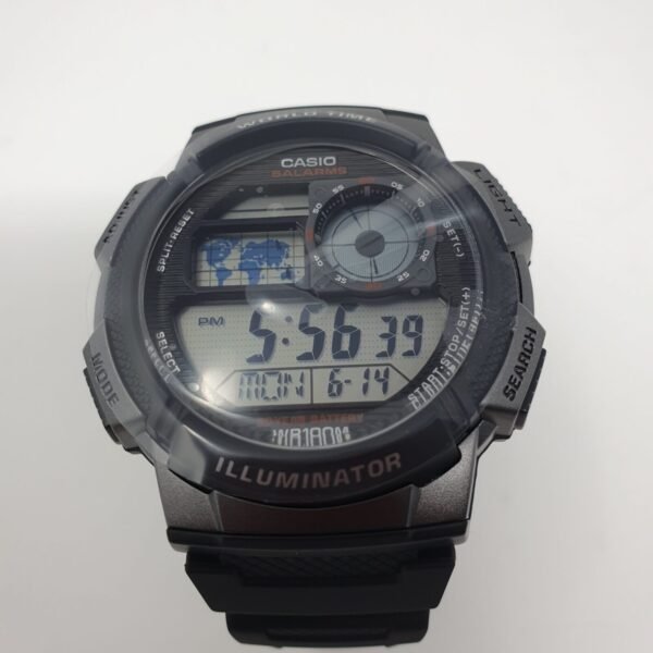Casio Men's Black Resin World Time Digital Watch AE-1000W-1BVEF