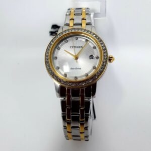Citizen Two-Tone Swarovski Analogue Bracelet Watch Fe1184-56A