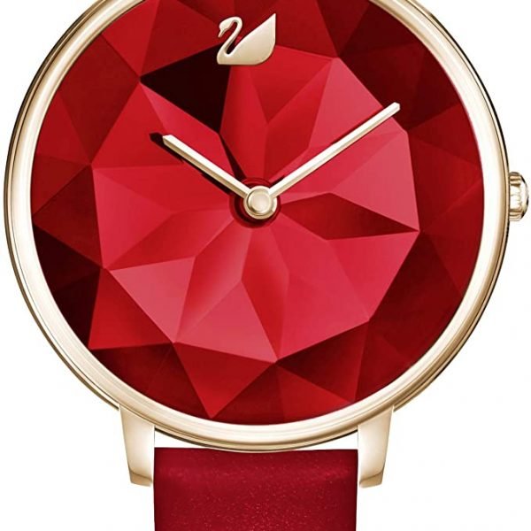 SWAROVSKI Crystal Lake Watch, Leather Strap, RED, Rose-Gold Tone PVD, 5415999