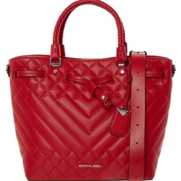 Micheal Kors quilted leather Blakely Bucket handbag in Red 30s9szlm81
