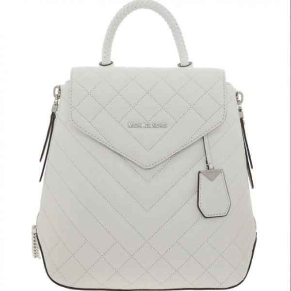 Micheal Kors Optic White Quilted Blakely Backpack 30S9SZLB21