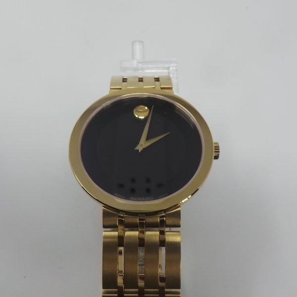 Movado Black Dial Men's Gold Tone ESPERANZA 0607059 Watch