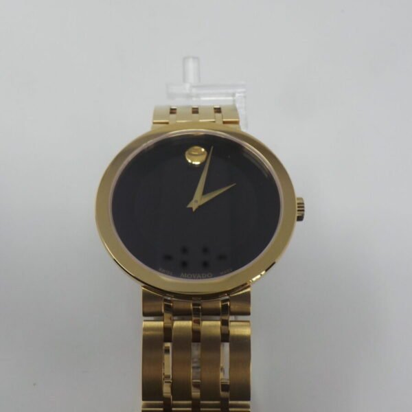 Movado Black Dial Men's Gold Tone ESPERANZA 0607059 Watch