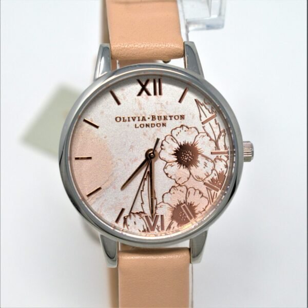 OLIVIA BURTON ABSTRACT FLORALS NUDE PEACH ROSE GOLD SILVER OB16VM27