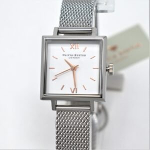 OLIVIA BURTON OB16SS06 Midi Square Dial Rose Gold & Silver Mesh Watch
