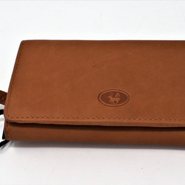 LLOYD BAKER Multi compartmental Trifold wallet purse real Brown Leather- Medium