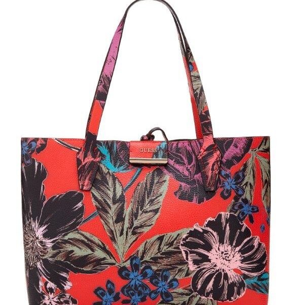 GUESS Red Floral Grab Tote Bag Hwfl6422150