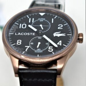 Lacoste | Men's Continental | Black Leather Strap | Black Dial | 2011042