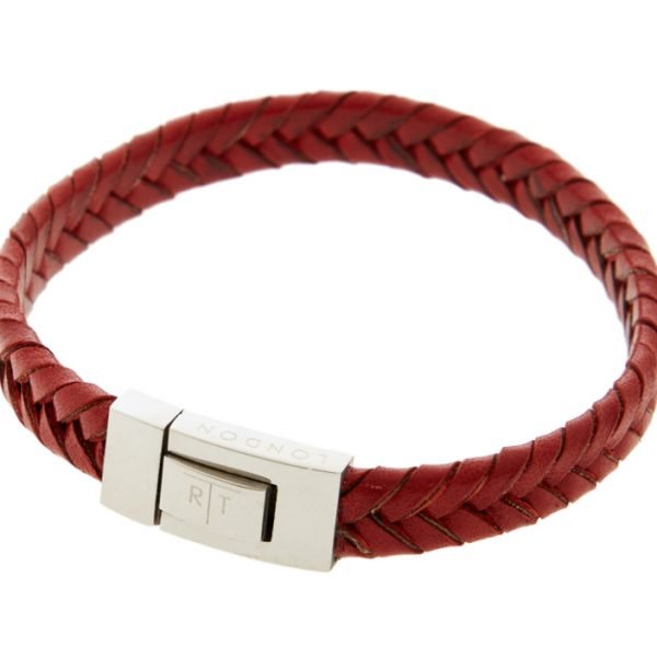 TATEOSSIAN Red Braided Leather Bracelet BL9398