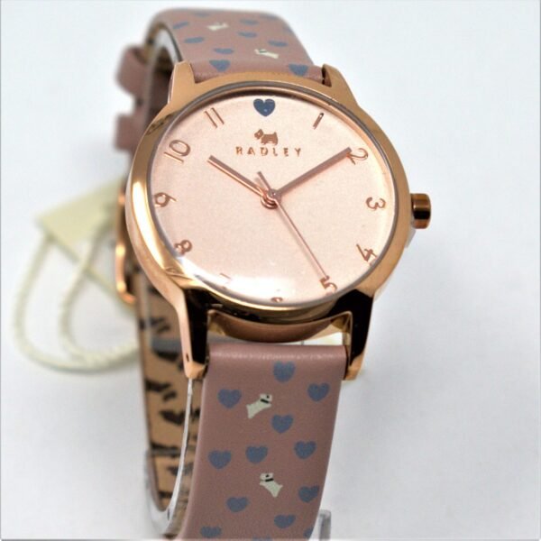 Radley Heart Dial Ladies Cobweb Leather Strap Dog and Heart Print Watch RY2940A