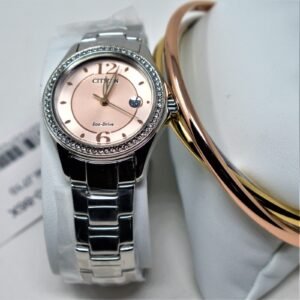 Citizen Eco-Drive Ladies' Steel Bracelet Watch & Bangle Set FE1140-86X SET