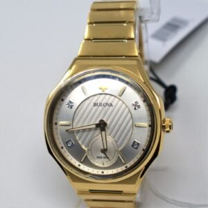 BULOVA Curv Quartz Diamond Silver Dial Ladies Watch 97P136