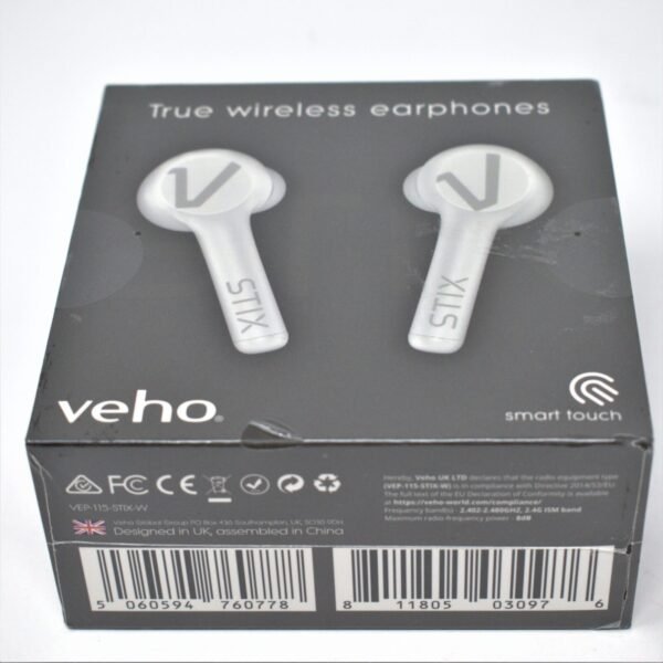 Veho STIX Ice White True Wireless Bluetooth Earphones