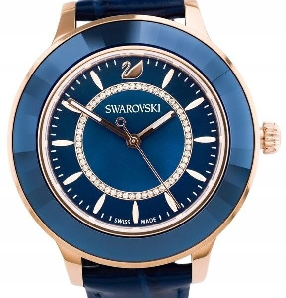 Swarovski Ladies Octea Lux Rose Gold Plated Blue Watch 5414413