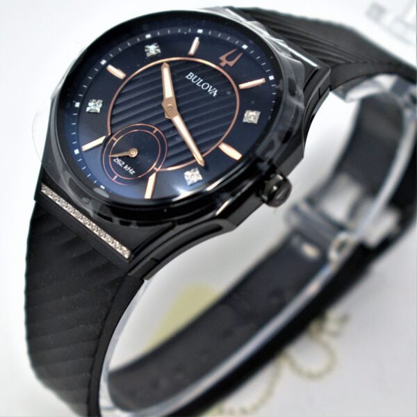 BULOVA CURV Quartz Diamond Black Dial Ladies Watch 98R240