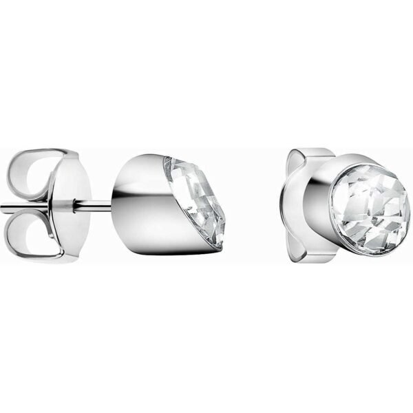 Calvin Klein Brill Silver Tone Angled Gem Stud Earrings Jewellery KJ8YME040500