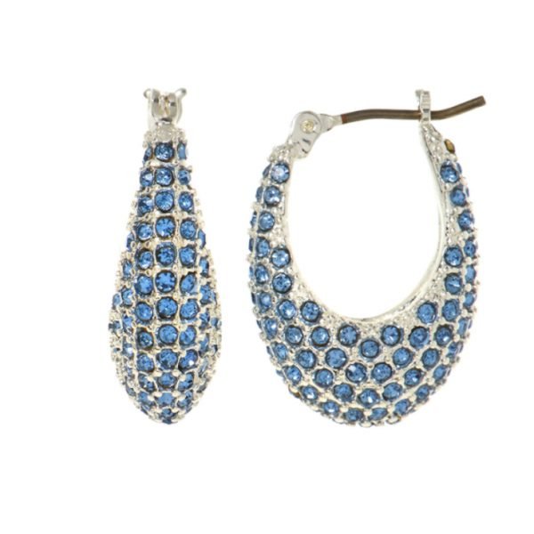 DKNY Silver Tone Embellished Micropave Earrings 60563101-G03