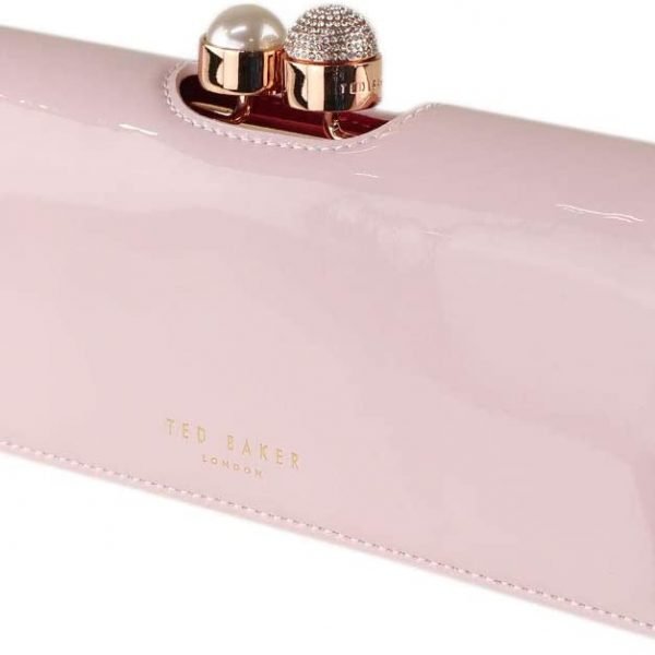 Ted Baker KATTIA Crystal and pearl bobble leather large purse in Pink