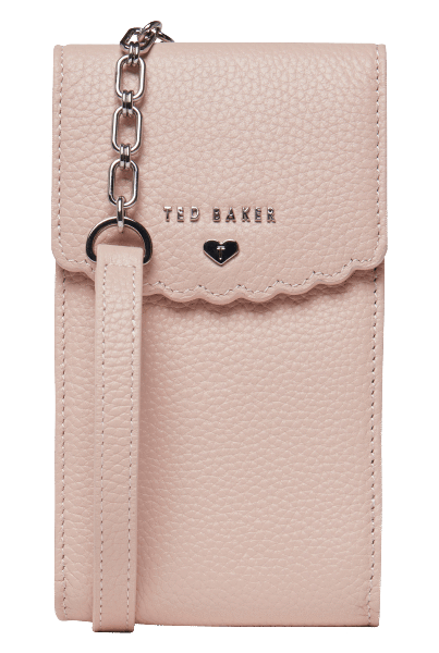 Ted Baker SIIINDY Scallop detail leather cross body phone case Dusky Pink