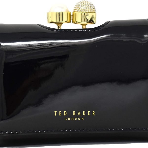 Ted Baker CATTRIN Crystal Pearl Leather bobble small Black  purse