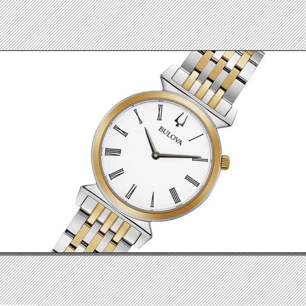 BULOVA Regatta Quartz White Dial Two-tone Men's Watch 98A233
