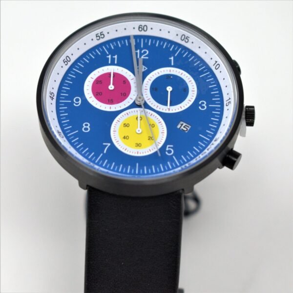 Newgate G6 Nassau Men's Chronograph Watch Multicolour Canvas/Black Leather Blue Dial