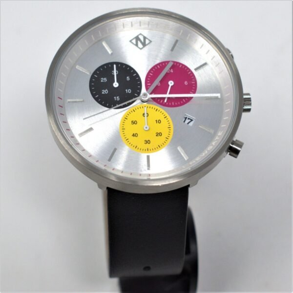 Newgate G6S Tigger Women's Watch, Multicolour Canvas/Black Leather Straps, Silver dial