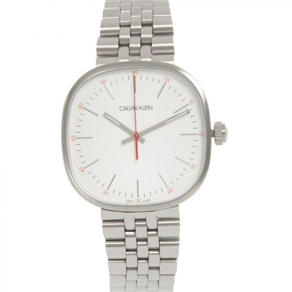 CALVIN KLEIN Squarely Quartz White Dial Ladies Watch K9Q12136