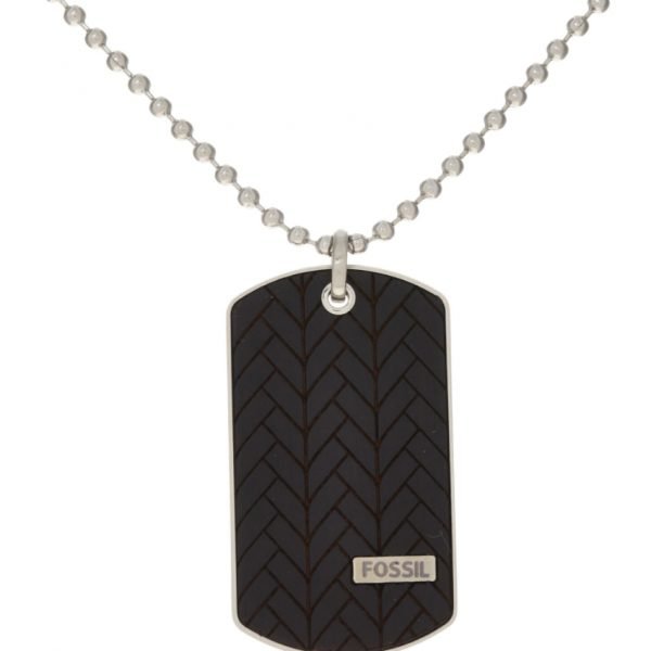 Fossil Stainless Steel Black Pendant Necklace for Men JF03395040