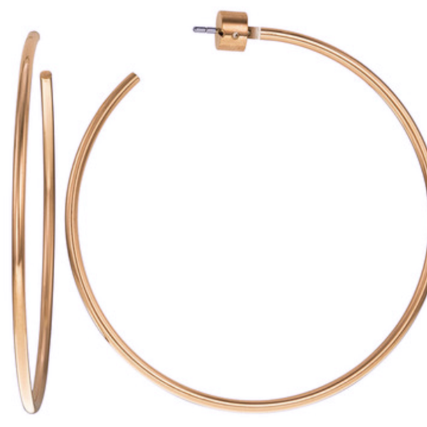 MICHAEL KORS Rose Gold-Tone Large Delicate Hoop Earrings MKJ4163791