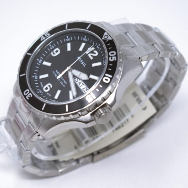 Fossil Men’s Watch FS5687 Black Dial Silver Stainless Steel Bracelet